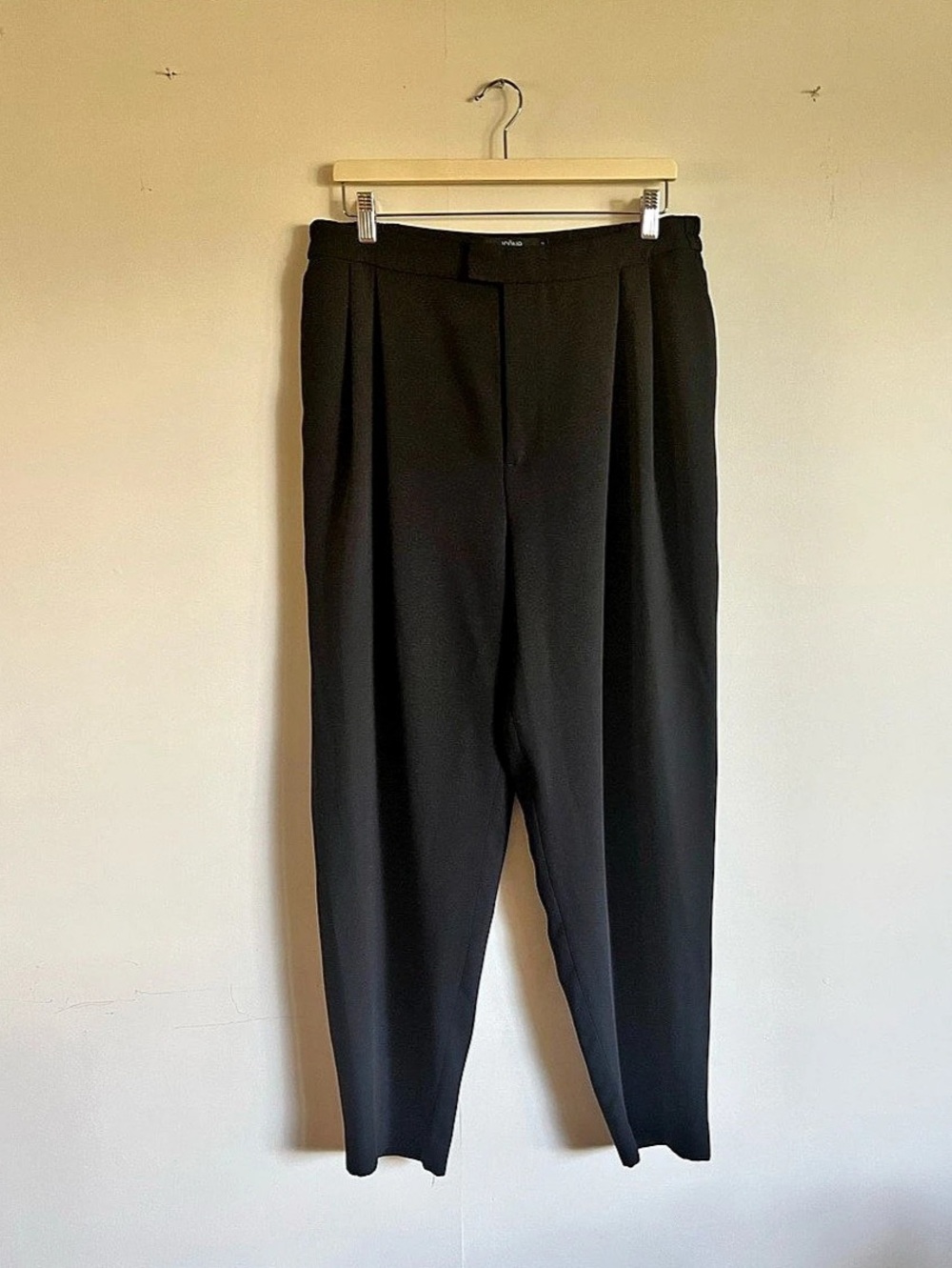 Simons Icône Black Pleated Tapered Trouser Pants XL